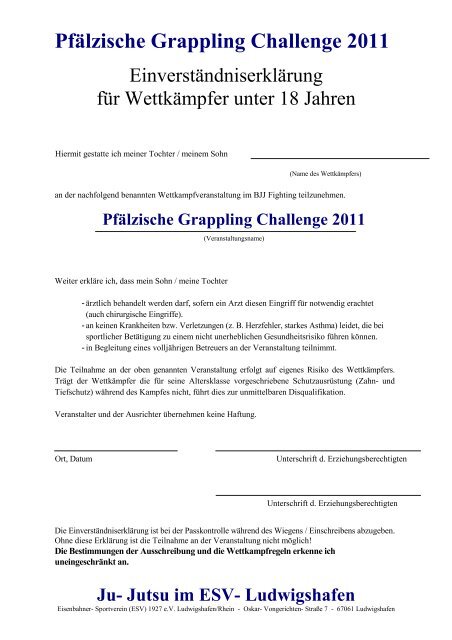 Pfälzische Grappling Challenge 2011 Ju- Jutsu im ESV- Ludwigshafen