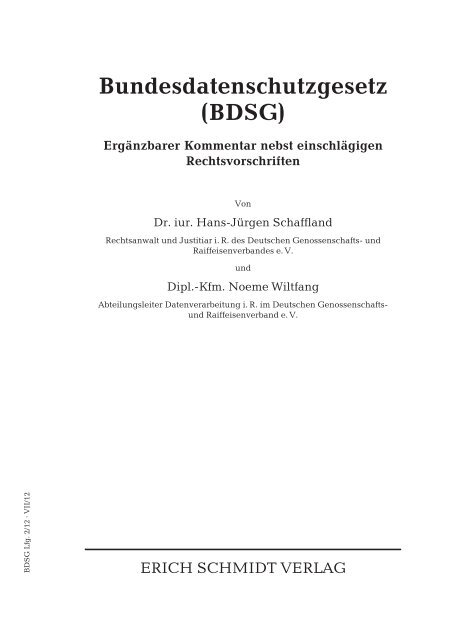 Bundesdatenschutzgesetz (BDSG) - Beck-Shop.de