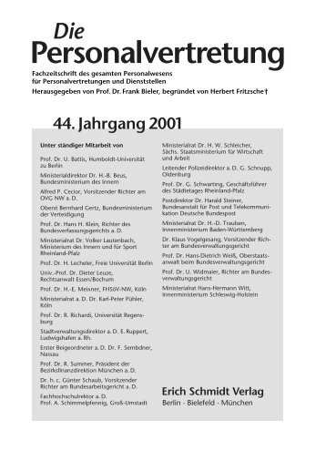 Personalvertretung - Erich Schmidt Verlag