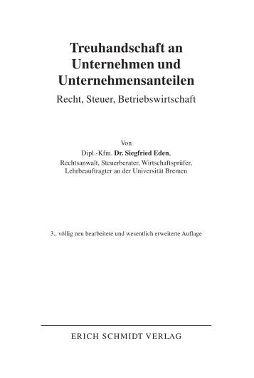 Treuhandschaft an Unternehmen und Unternehmensanteilen