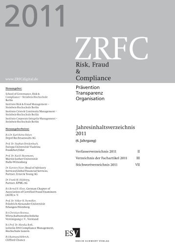 Jahresinhaltsverzeichnis 2011 - Erich Schmidt Verlag