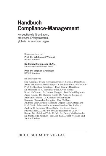 Handbuch Compliance-Management - Erich Schmidt Verlag