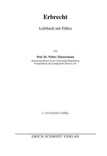 Inhaltsverzeichnis Erbrecht - Erich Schmidt Verlag