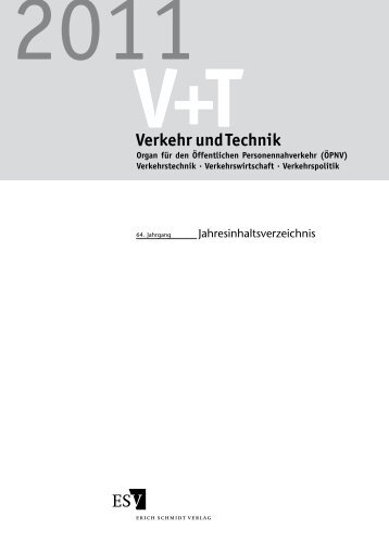 Jahresinhaltsverzeichnis 2011 - Erich Schmidt Verlag