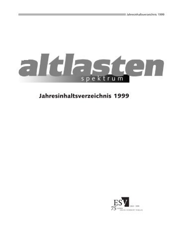 Jahresinhaltsverzeichnis 1999