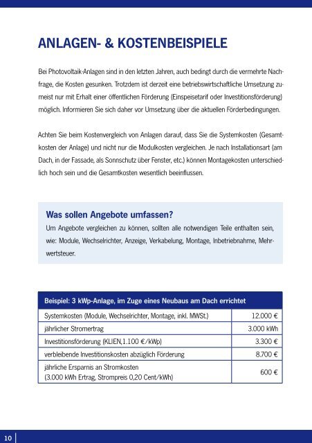 Broschüre "Photovoltaik - Strom aus der Sonne" - PV-Schule