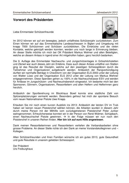 Jahresbericht 2012 - Emmentalischer Schützenverband