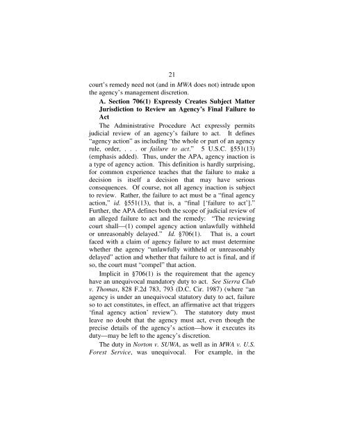 Brief Amicus Curiae Of Montana Wilderness Association In Support ...