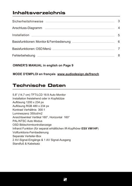 PDF-Download der Bedienungsanleitung - Audio Design GmbH