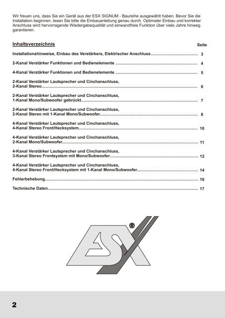 ESX Signum Series Amplifiers - Audio Design GmbH