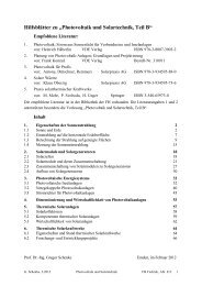 Hilfsblätter zu „Photovoltaik und Solartechnik, Teil B“ - FB E+I: Home