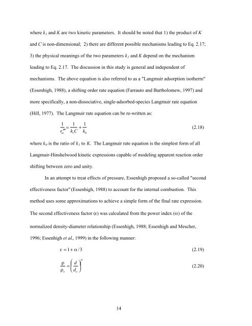 MODELING CHAR OXIDATION AS A FUNCTION OF PRESSURE ...