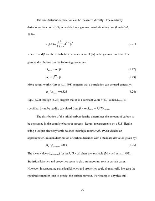 MODELING CHAR OXIDATION AS A FUNCTION OF PRESSURE ...