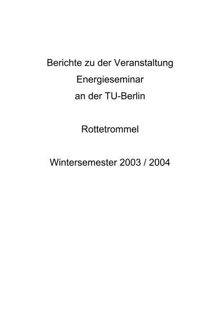 Agenda 21 und Abfallentsorgung - TU Berlin