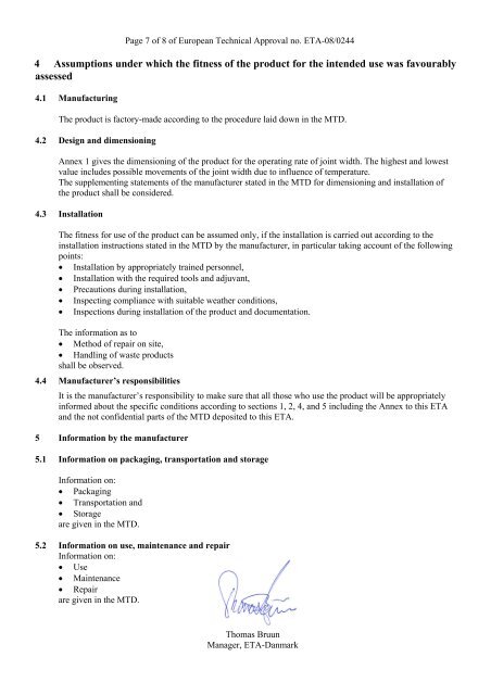 European Technical Approval ETA-08/0244 - ETA-Danmark