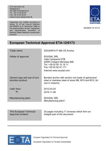 ETA120173 Soudafix P380 CE - ETA-Danmark