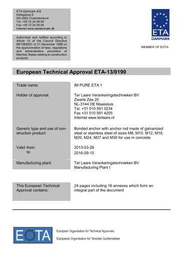 ETA130190 IM PURE ETA 1 - ETA-Danmark