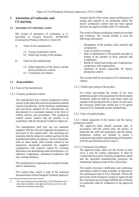 European Technical Approval ETA-11/0086 - ETA-Danmark