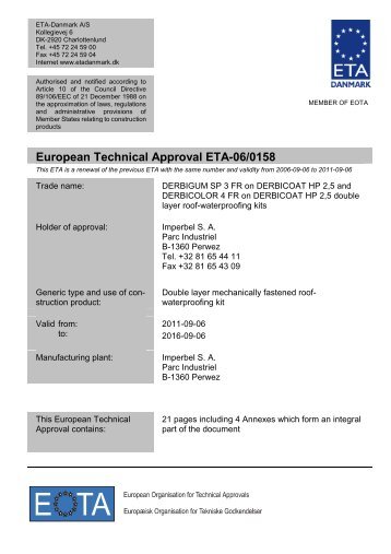 ETA 060158 IMPERBEL Double layer UK renew Final - ETA-Danmark