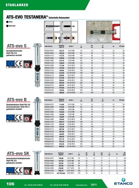 ETANCO Baubefestigungen Katalog 05-2011