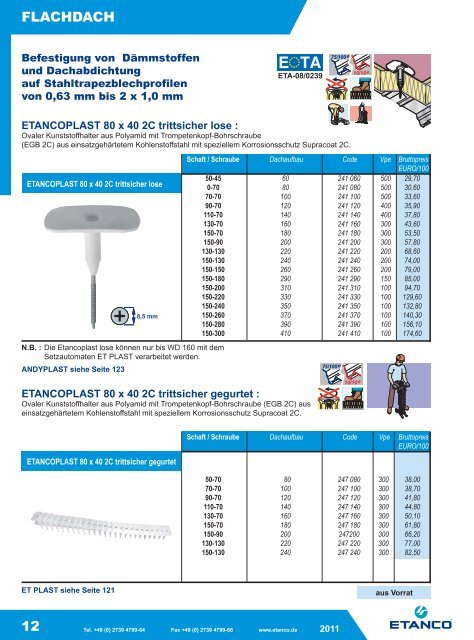 ETANCO Baubefestigungen Katalog 05-2011