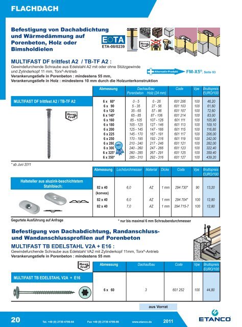 ETANCO Baubefestigungen Katalog 05-2011