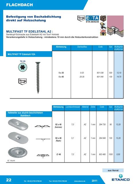 ETANCO Baubefestigungen Katalog 05-2011