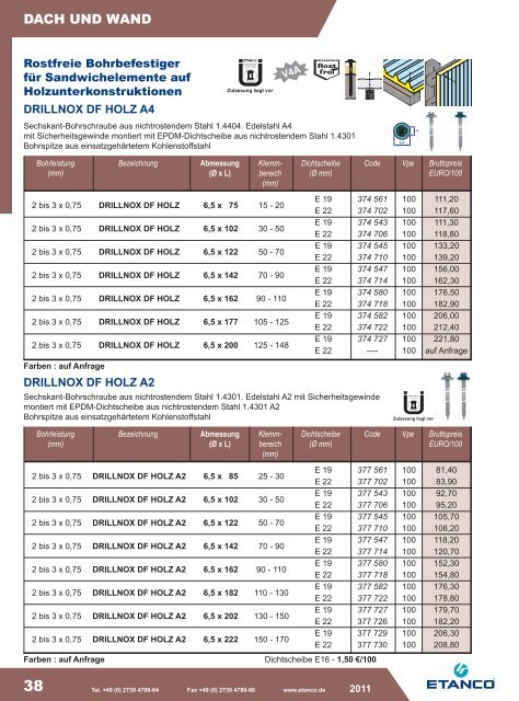 ETANCO Baubefestigungen Katalog 05-2011