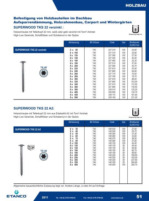 ETANCO Baubefestigungen Katalog 05-2011