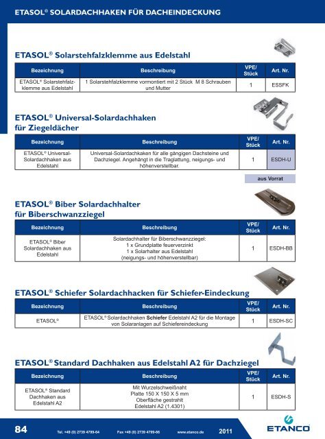 ETANCO Baubefestigungen Katalog 05-2011