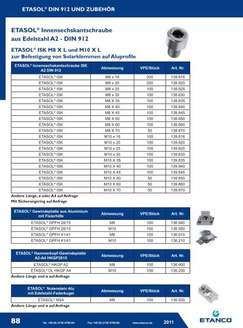 ETANCO Baubefestigungen Katalog 05-2011