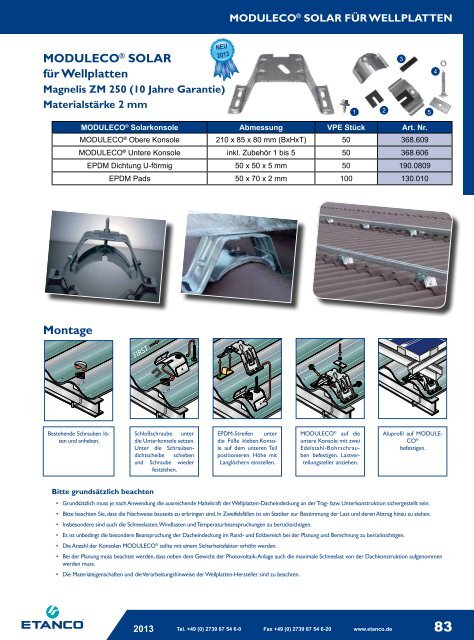 etasol katalog 2013 neu! - Etasol-solar-zubehoer.de