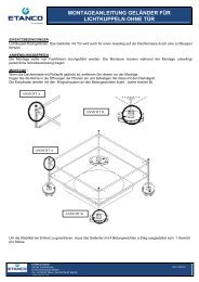 montageanleitung geländer für lichtkuppeln ohne tür - Etanco