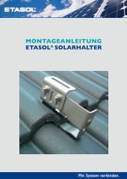 Photovoltaik Solar 30x5/70-95 Schiefer verstellbar Dachhaken V2A 