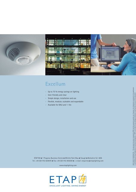 Excellum leaflet - ETAP Lighting