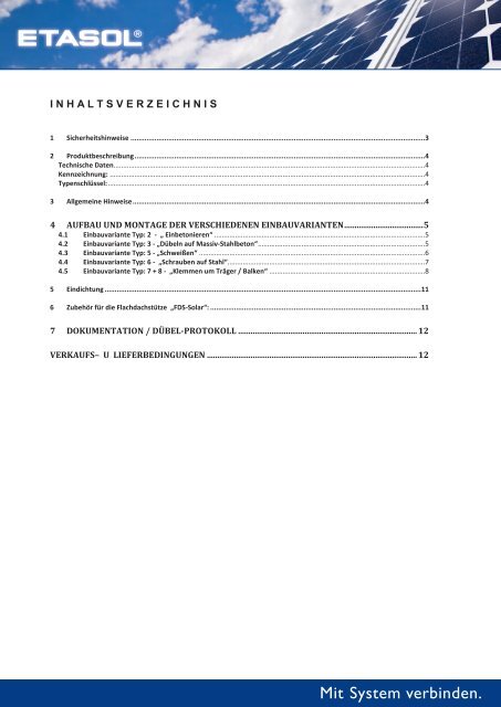 FDS Solarstuetzen Flachdach - Etasol-solar-zubehoer.de