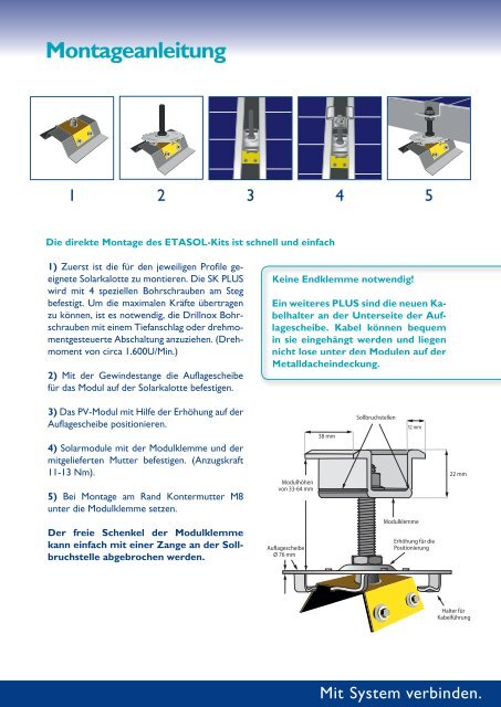 Montageanleitung Universal Modulklemme - Etasol-solar-zubehoer.de