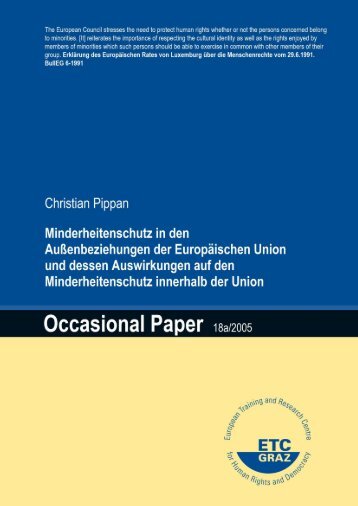 Minderheitenschutz in den Außenbeziehungen der ... - ETC Graz