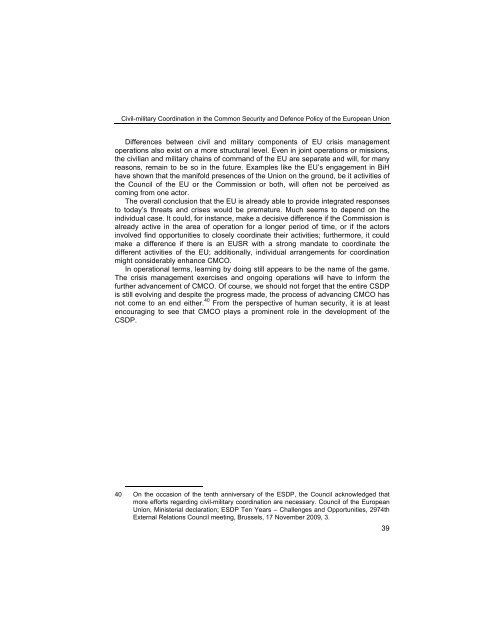 Civil-military Coordination in the Common Security and ... - ETC Graz