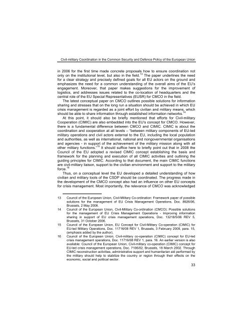 Civil-military Coordination in the Common Security and ... - ETC Graz