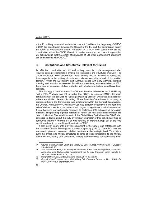 Civil-military Coordination in the Common Security and ... - ETC Graz