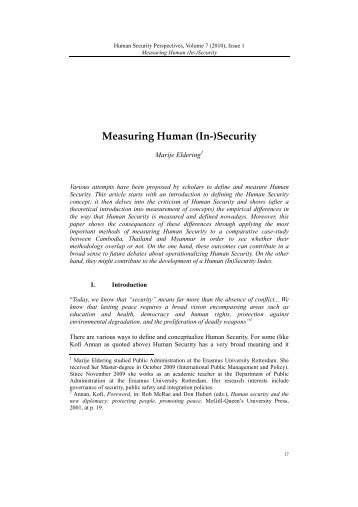 Measuring Human (In-)Security - ETC Graz