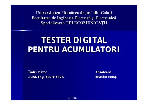 TESTER DIGITAL PENTRU ACUMULATORI