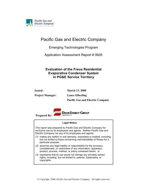 Pacific Gas and Electric Company - Emerging Technologies ...