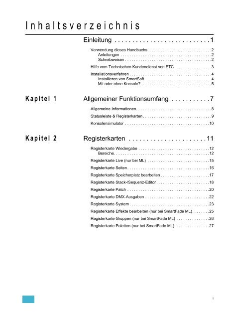 Bedienungshandbuch - ETC