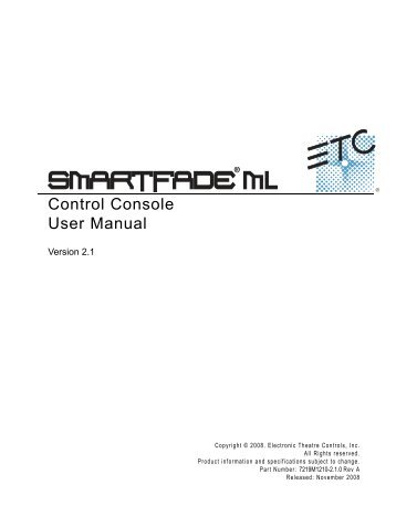 SmartFade ML v2.1 User Manual - ETC