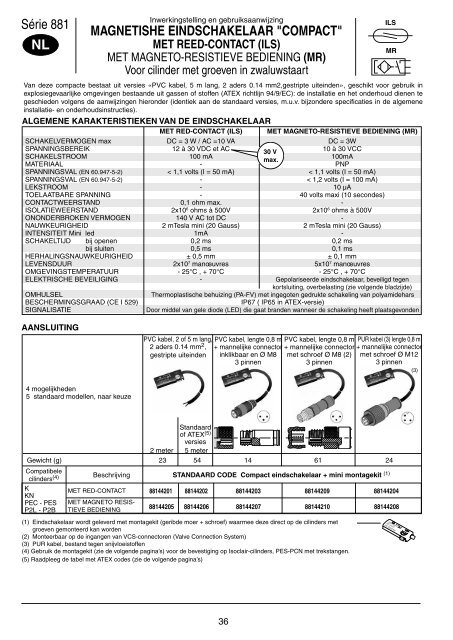 DETECTEUR DE POSITION "COMPACT ... - ASCO Numatics