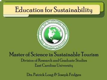 Master of Science degree in Sustainable Tourism - Etech-Center for ...