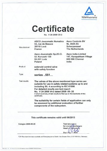 ificate - ASCO Numatics