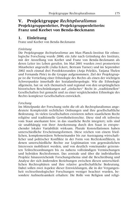 Projektgruppe Rechtspluralismus (PDF) - Max-Planck-Institut für ...